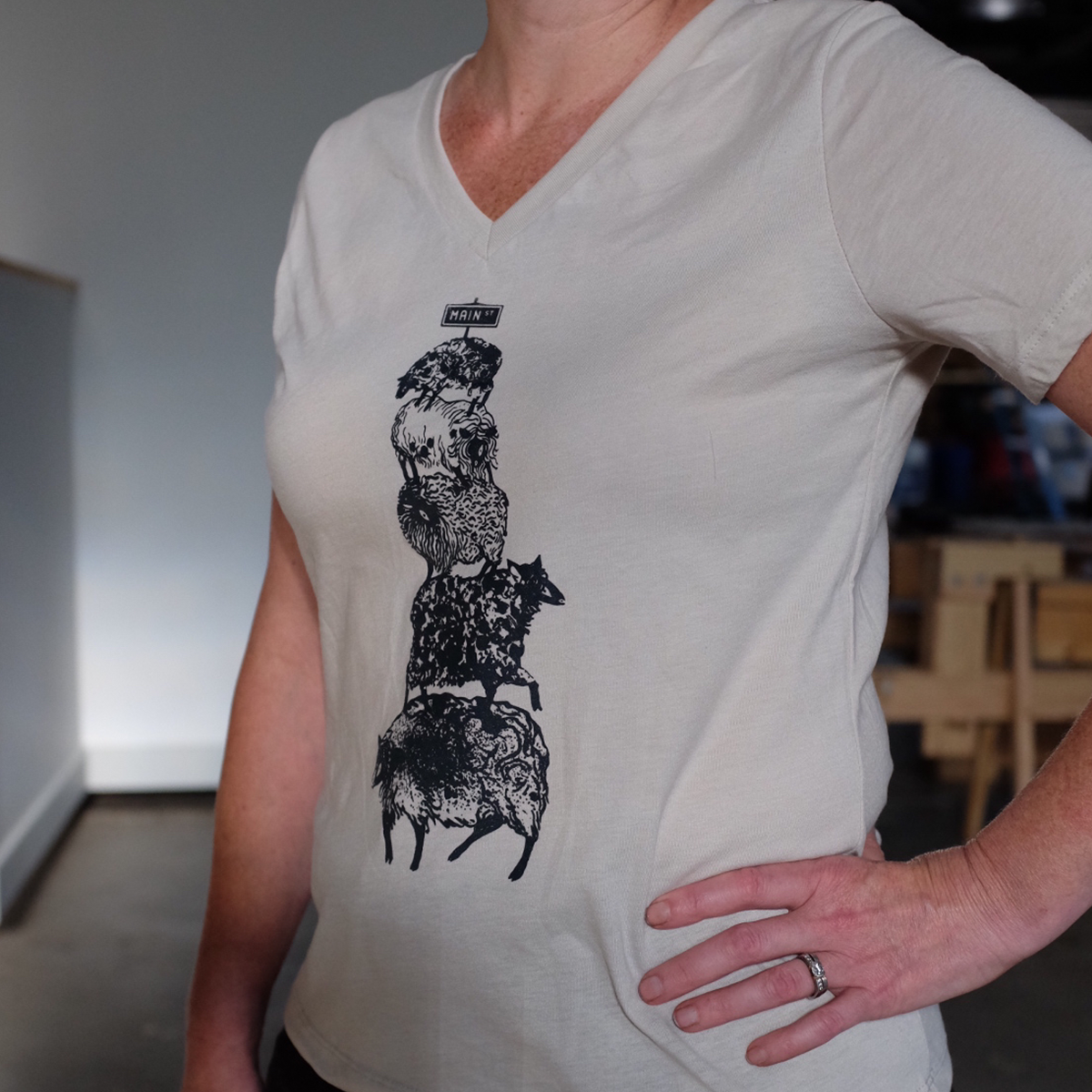 Ladies "Sheep Stack" Tshirt