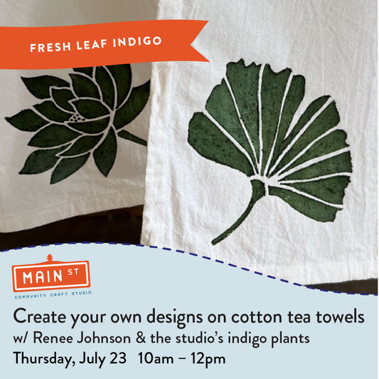 Fresh Leaf Indigo Dyeing - Tea Towels