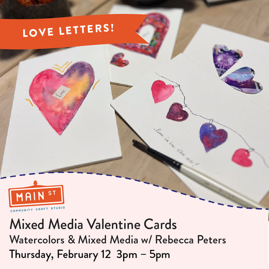 Mixed Media Valentine Cards Workshop