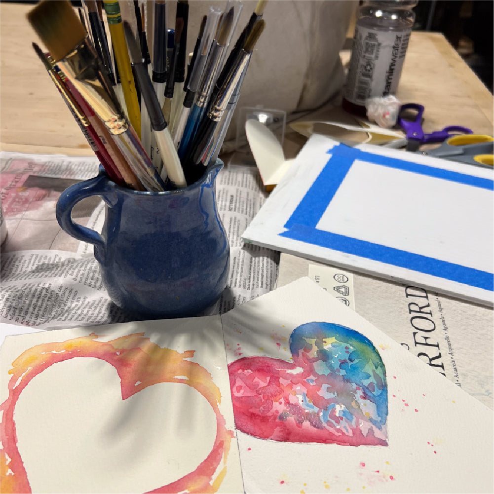 Mixed Media Valentine Cards Workshop