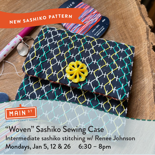 "Woven" Sashiko Sewing Case